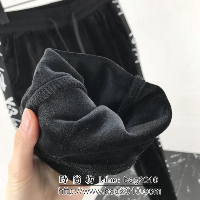 Y-3山本耀司 18年秋冬季新款 舒適保暖 男款絲絨加絨套裝 休閒運動必備單品 ydi2078